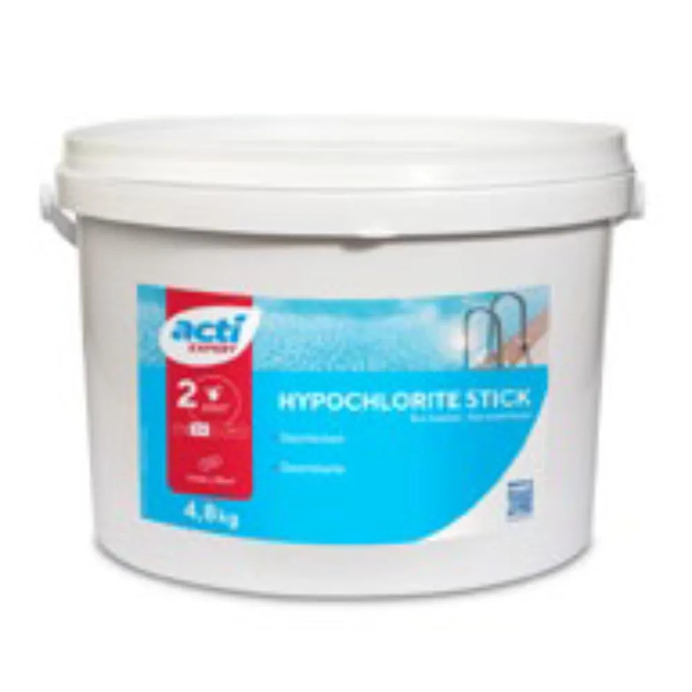 [HYPOSTICK] Chlore sans stabilisant stick 300 gr lent - 4,8 kg